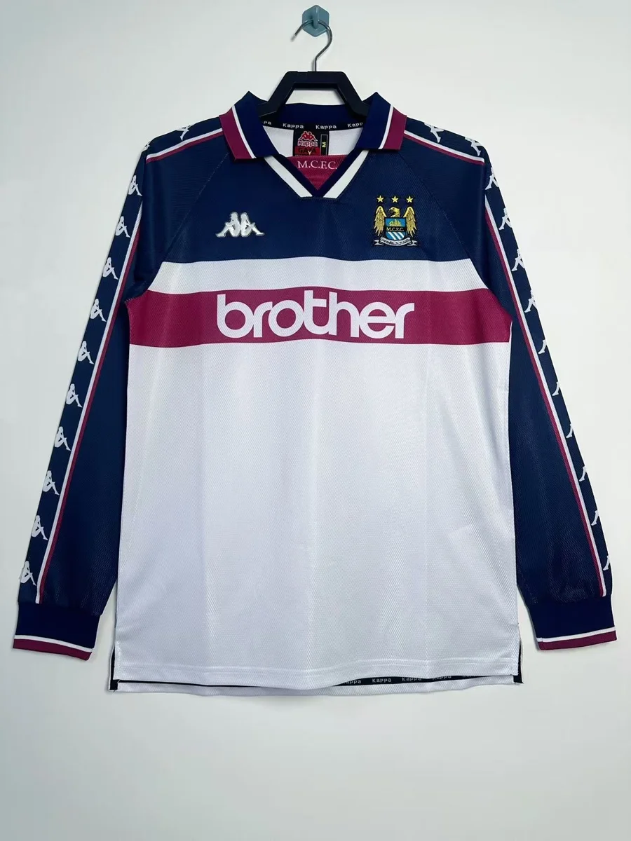 Camisa reserva - Manchester City 1997/98 (manga longa)