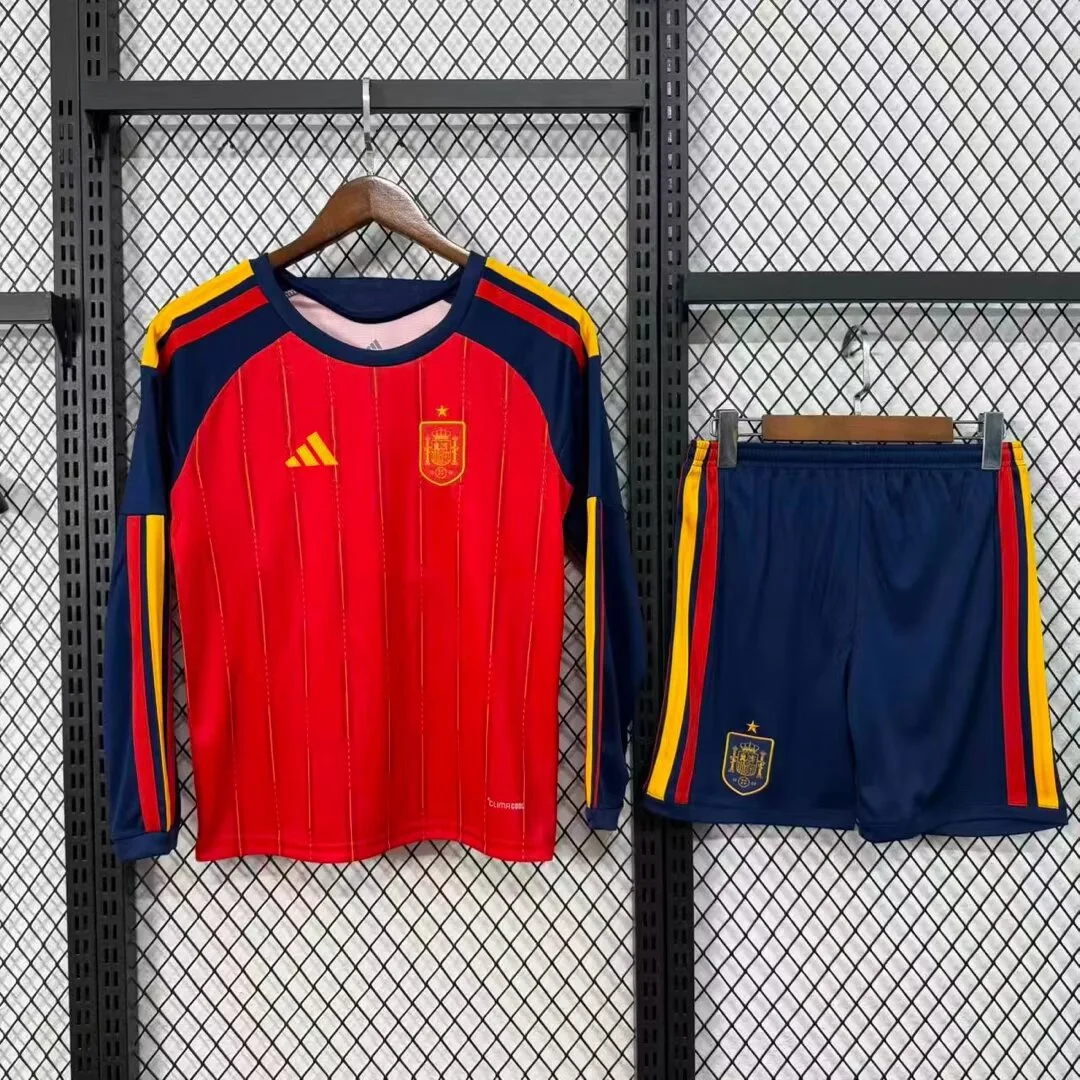 Camisa titular - Espanha 2026 (manga longa) - infantil