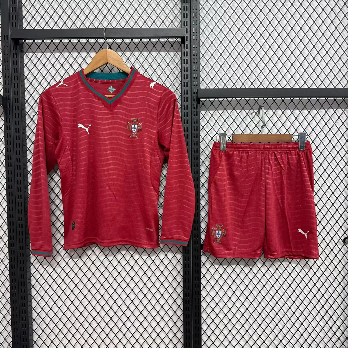 Camisa titular - Portugal 2026 (manga longa, copa do mundo) - infantil